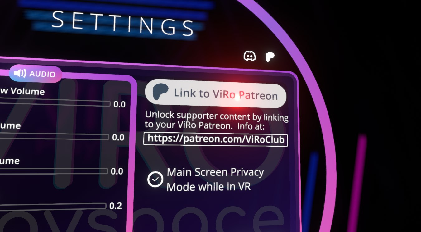 ViRo Playspace Public_Beta update:  Unlock items with patreon