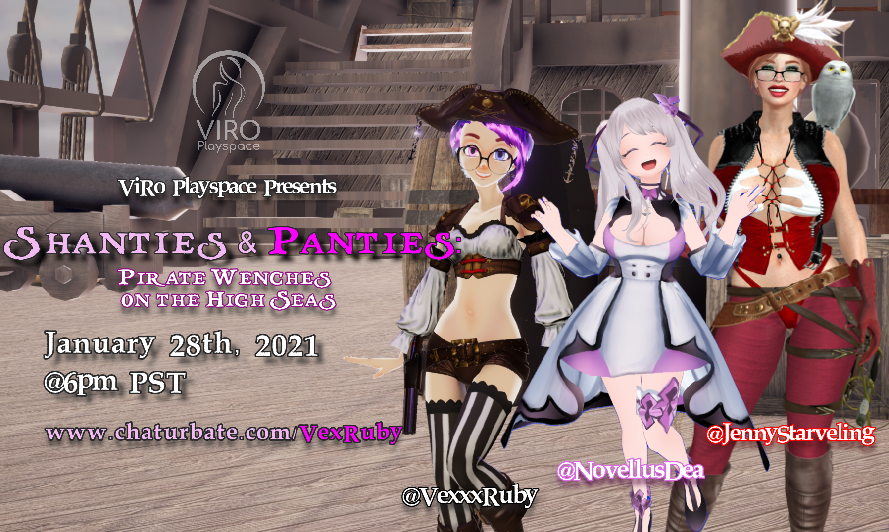 Shanties and Panties: Triple V-Girl Stream on Thursday!